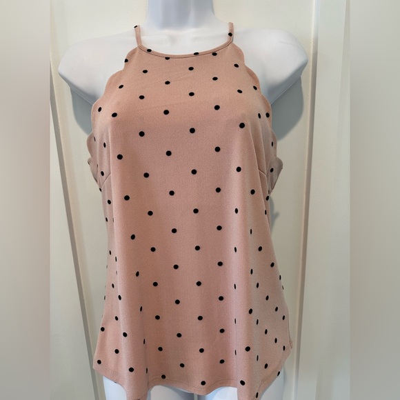 Tops - Polka Dot Scalloped Edge Women's Top by E & M
Size Small